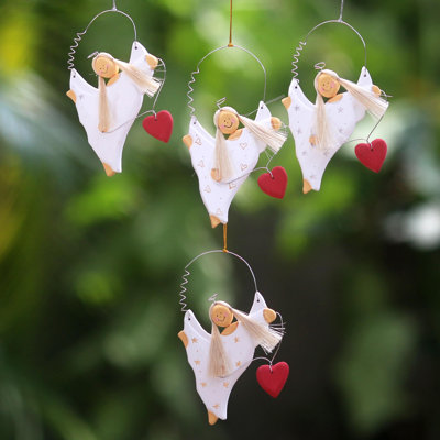 3'' Handmade Wood Hanging Figurine Ornament