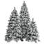 Pre-Lit Spruce Snow Flocked Xmas Tree Set - 4FT, 6FT, 7.5FT with Pine Cones