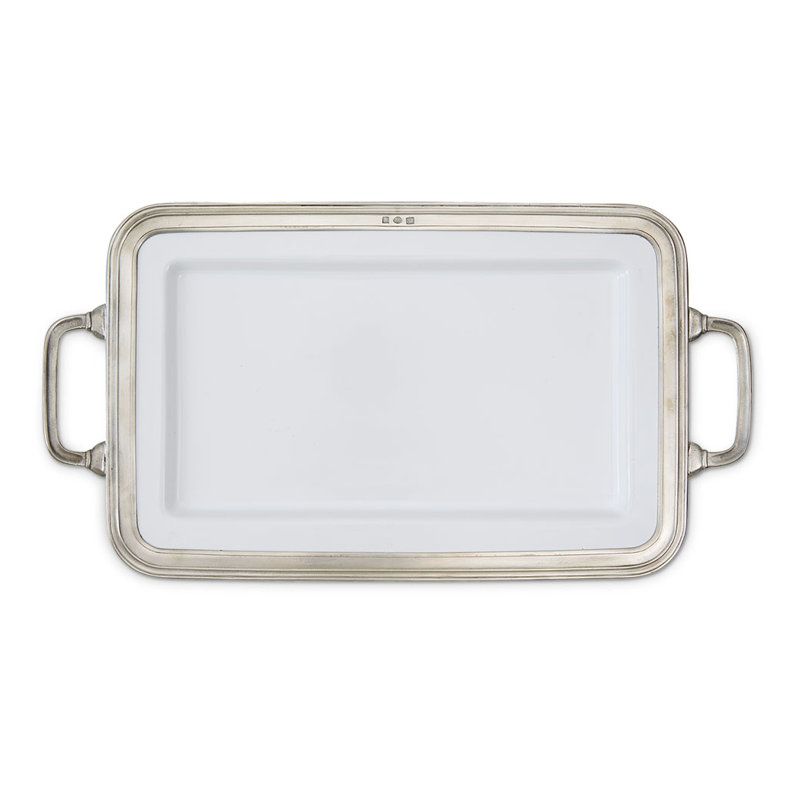 Gianna Handmade Ceramic Tray, 2" H x 18" W x 9.5" D