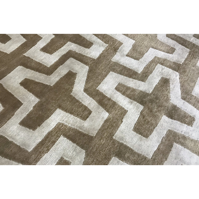 Hand-Knotted High-Quality Beige Area Rug