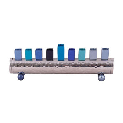 Hanoucca en laiton plaqué argent Judaica 