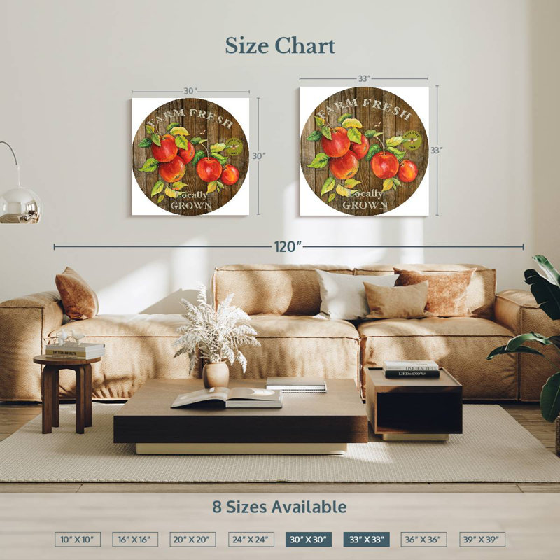 Plaque murale Khylige Farm Fresh Apples I, H 30 po x l 30 po