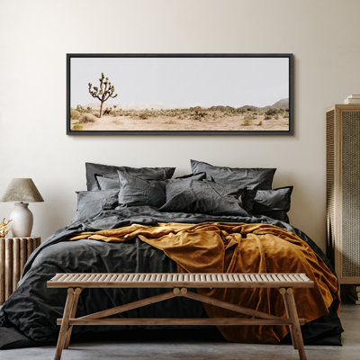 Cactus Desert "Joshua Tree Retro Bedroom Landscape Pictures Extra Large Framed Canvas Print Wall Art