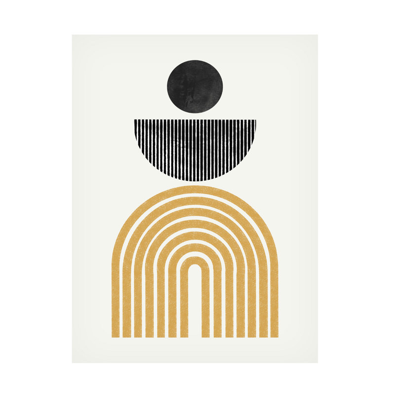 Composition moderne et contemporaine de style Mid-Century sur toile, H 19 po x l 14 po x P 2 po