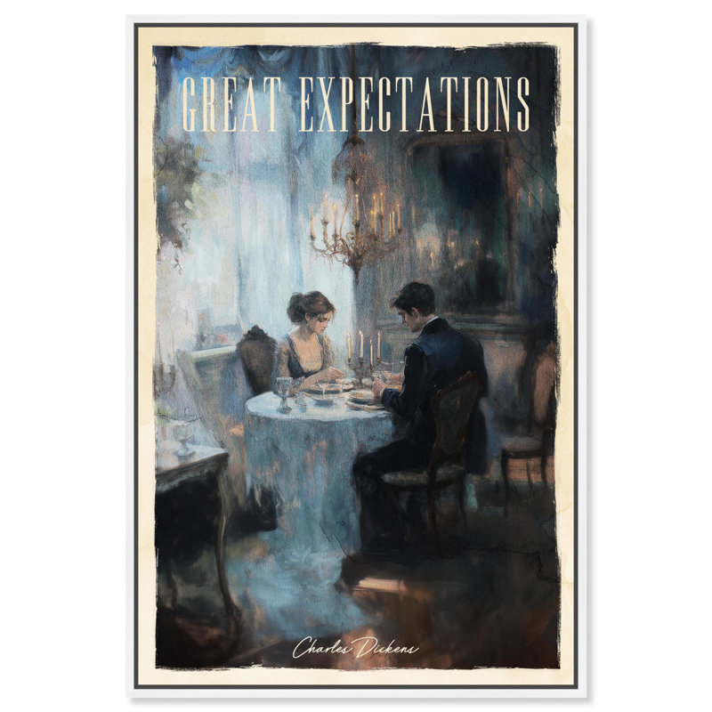 «Great Expectations» sur toile par Art Remedy, H 31 po x l 21 po, Cadre blanc