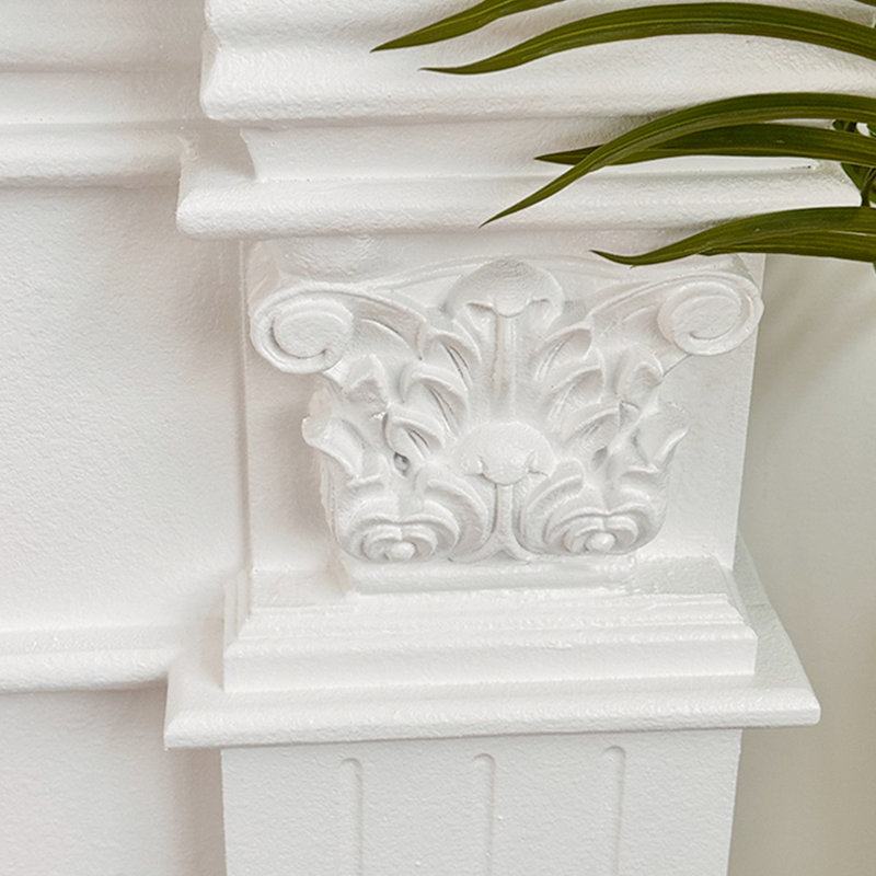 White Manufactured Wood Freestanding Fireplace