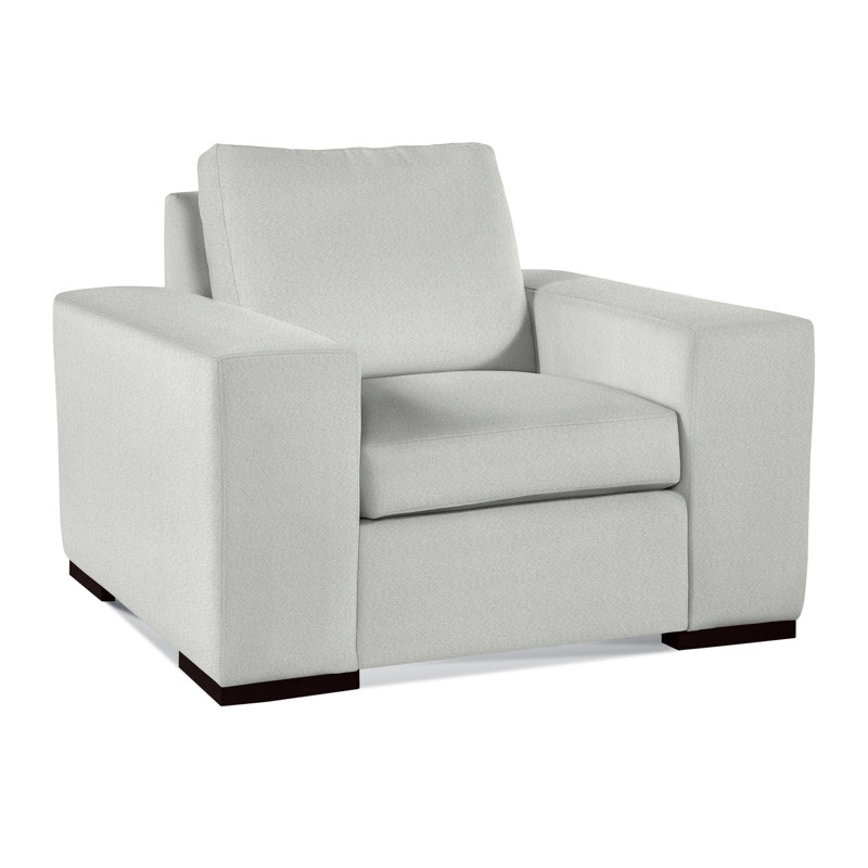 Fauteuil de 48 po de largeur Memphis, Café, Sunbrella beige à fines rayures; 6205-74