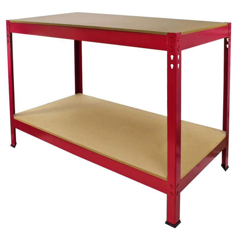 100cm W Steel Height -Adjustable Shelving Unit, Red