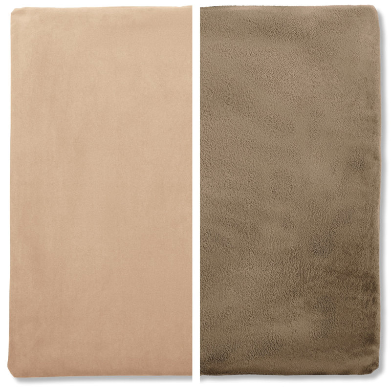 2 pièces luxueuses en duvet carré haut de gamme, Cowboy taupe, 20 po x 20 po, Housse de coussin seulement - sans insert