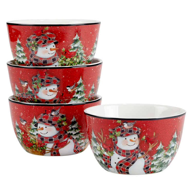 Vadim Collection Red Ceramic Bowls 16x6cm Set of 4