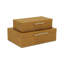 RebekaSet de 2 boîtes de rangement décoratives rectangulaires emboîtables, finition embossée moderne - faux chameau brun chameau-2059028984
