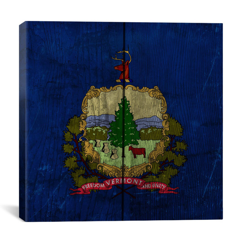 « flags vermont », impression sur toile tendue, H 18 po x l 18 po x P 0,75 po
