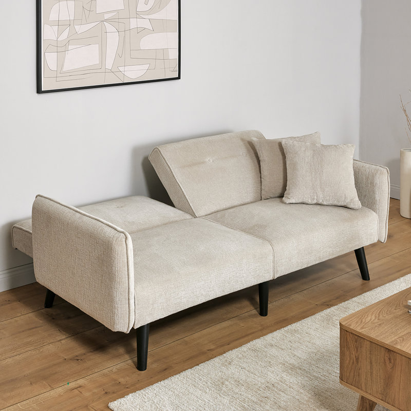 Canapé convertible Chillax Dot 75,2 "Boucle, Beige
