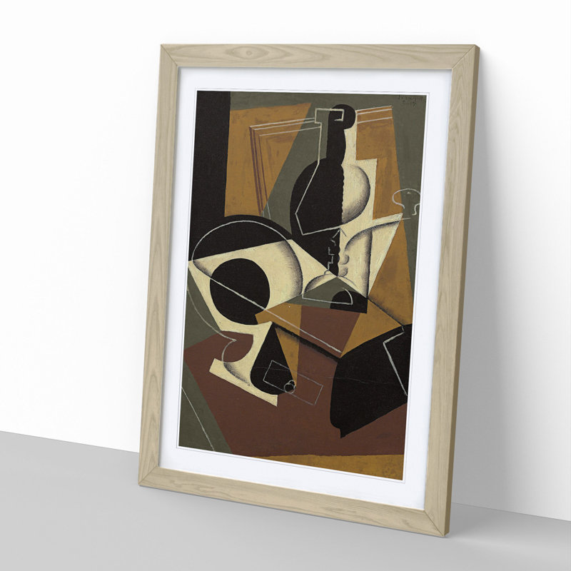 Cafe Moulin by Juan Gris - Picture Frame Painting, 48cm H x 36cm W x 2cm D, Oak Framed
