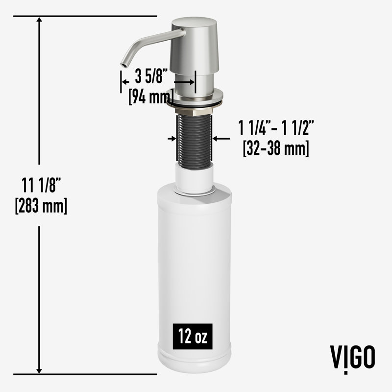12 oz. Kitchen Soap Dispenser, Stainless Steel