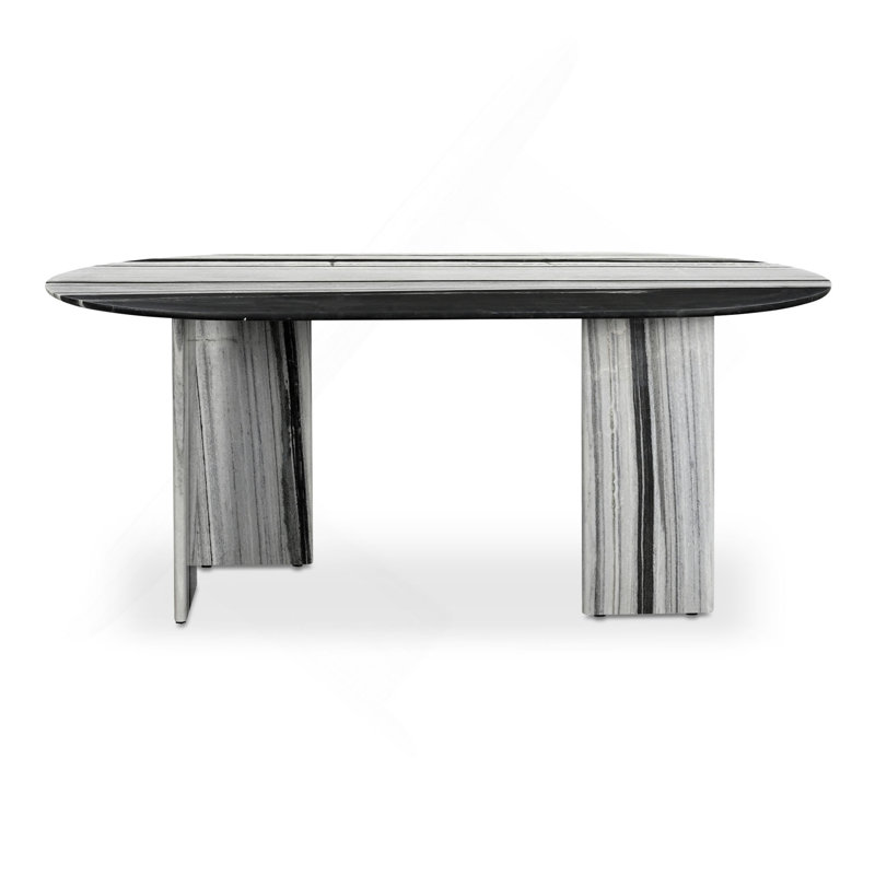 Table de salle à manger ovale en marbre Panda