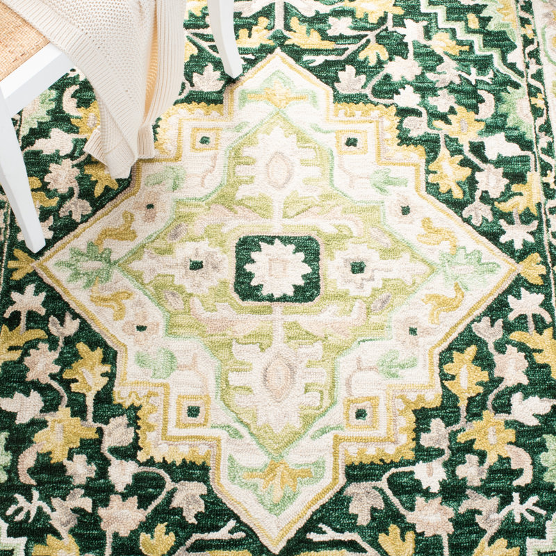 Hand Tufted Wool Southwestern Rug, Square 7'