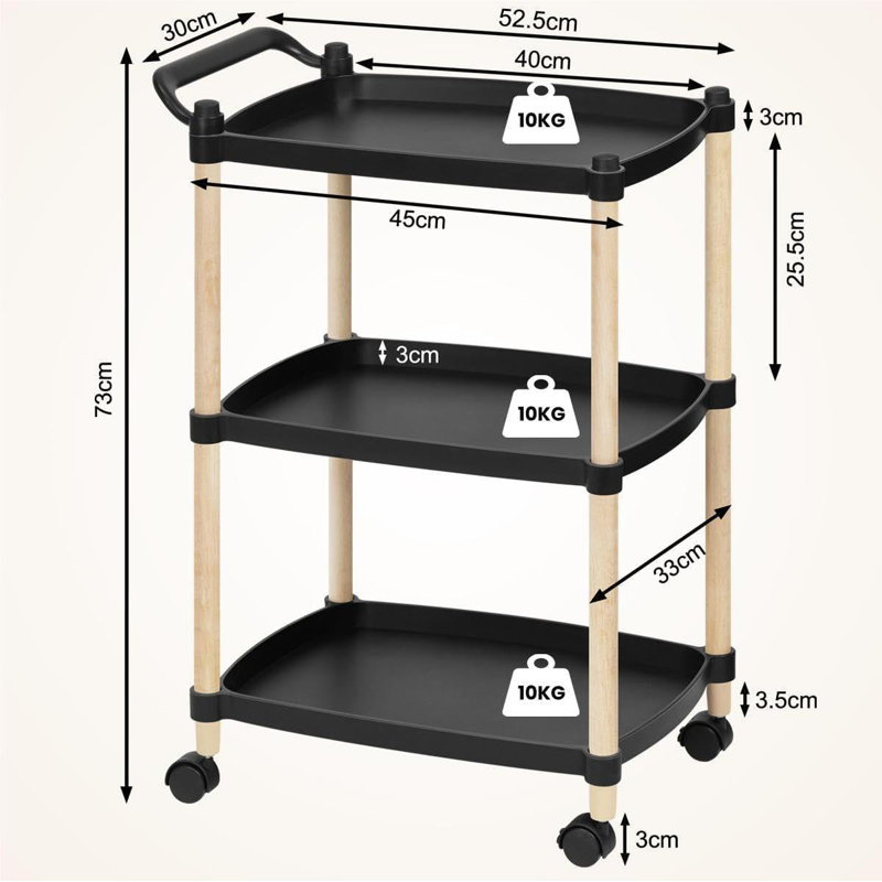 Glormarie Wood Bar Cart