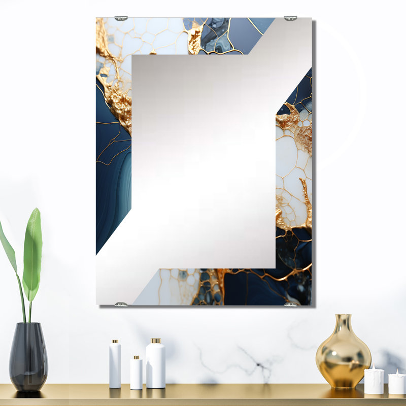 Delgadillo - Abstract Liquid Ink Decorative Wall Mirrors, 32" x 24"