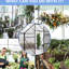 Serre en polycarbonate noir de 6 pi x 6 pi - Toit ajustable robuste pour toutes saisons, porte coulissante, structure avec base de jardin galvanisée et stable