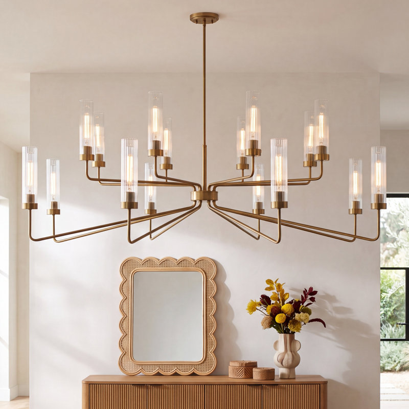 Jonze 16-Light Chandelier, Warm Brass