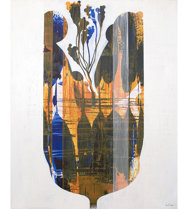 Campanula Framed Painting Canvas, Image Brush Gel
