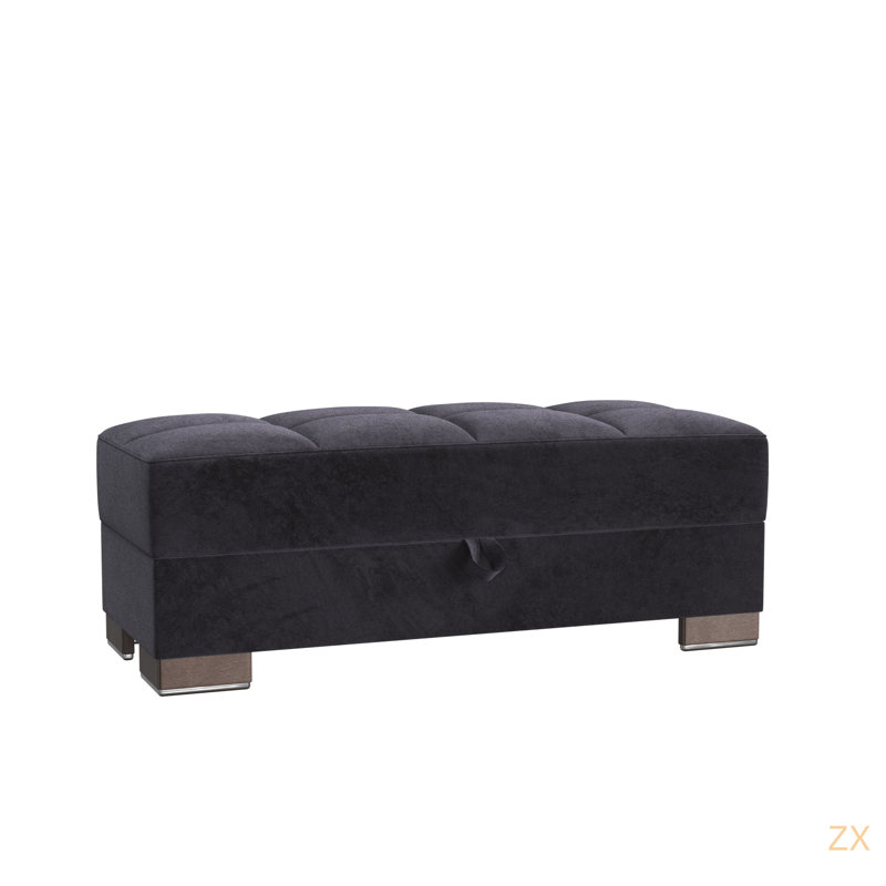 Repose-pieds avec rangement en microfibre Primenest Nimbusflow, Gris foncé