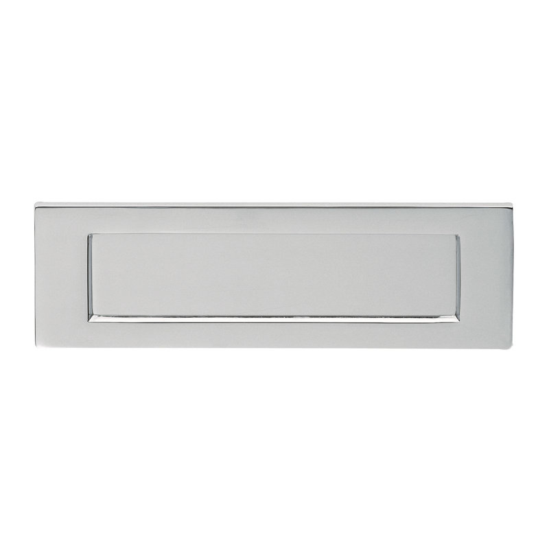 Muscogee Victorian Letter Plate, 9.5cm H x 9.5cm W x 27.8cm D, Polished Chrome