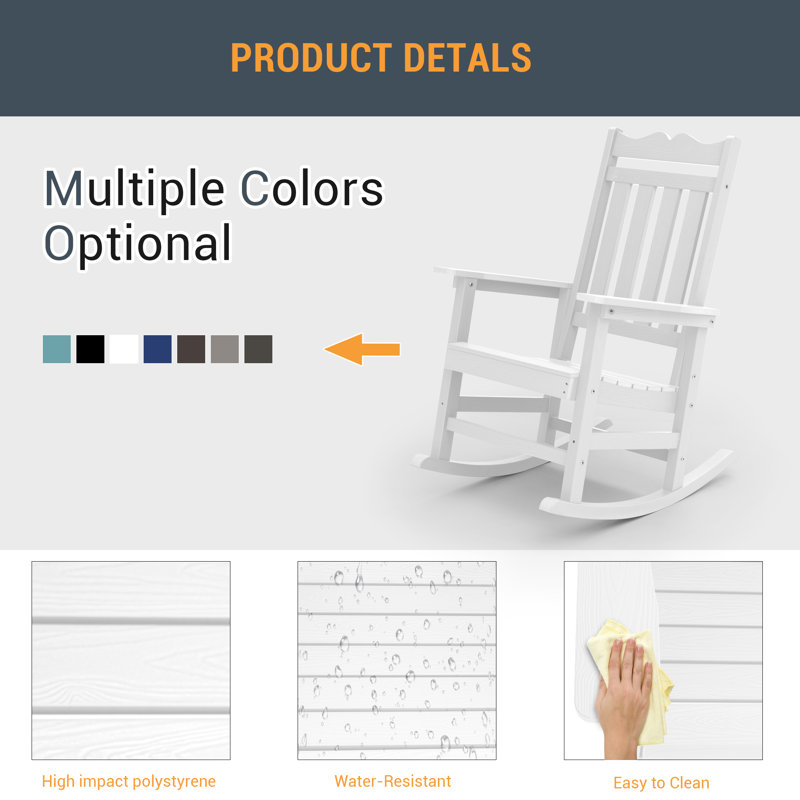 Chaise Adirondack berçante Juulia, Blanc