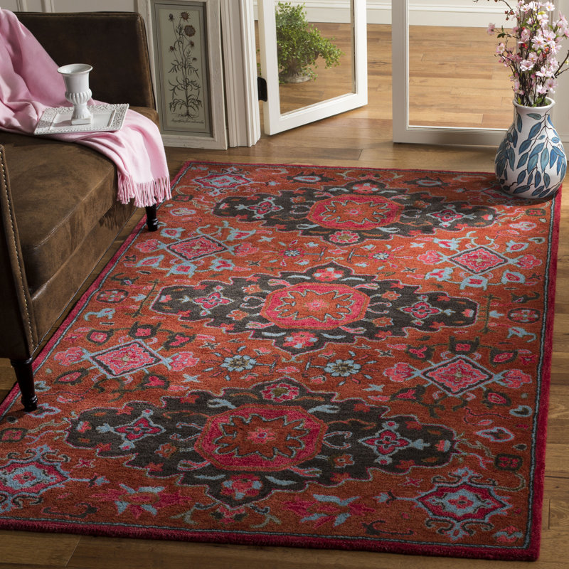 Carlsen Hand Tufted Wool Oriental Rug, Rectangle 5' x 8'