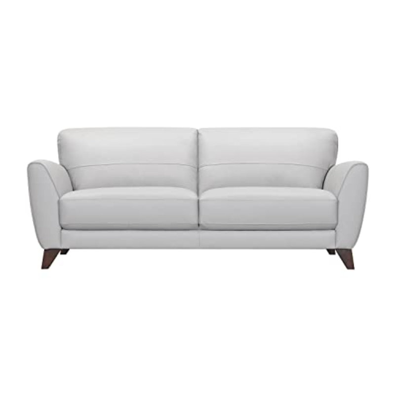 Canapé à accoudoirs arrondis en cuir véritable de 81,9 po Caloundra