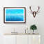 Blue Ocean Horizon Painting - Single Picture Frame Print on MDF-56633927-56633925