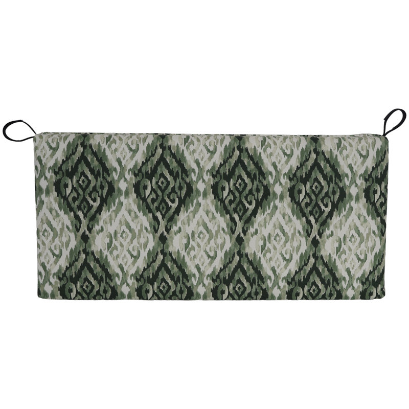 Outdoor Loveseat Cushion, Green/Lakat Mineral Abstract, 42" W x 19" D