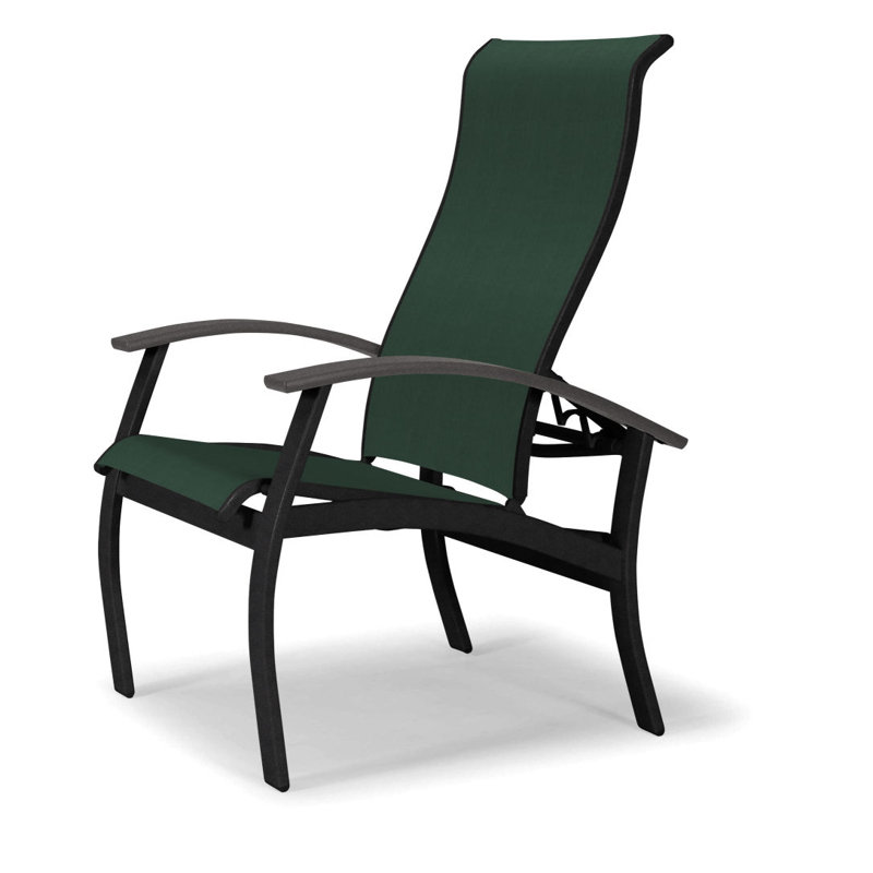 Chaise de patio Askar, Graphite classique, Vert forêt 22D Sunbrella® vert, Noir texturé