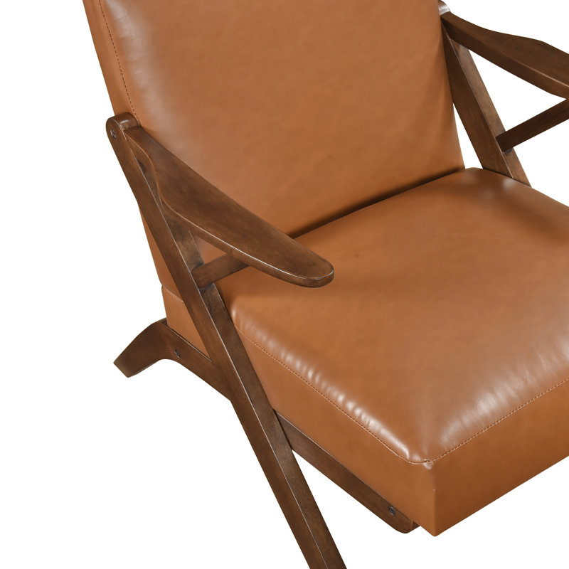 Fauteuil d'appoint en similicuir, Brun, Marron foncé