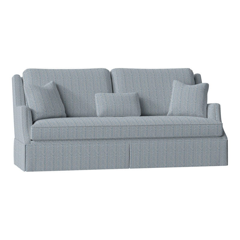 Savannah 87.5" Chenille Round Arm Sofa with Reversible Cushions, Perigold Posh Sky