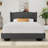 Fabric Upholstered Bed,Tufted Headboard Adjustable Height Bed Frame-2004121577-2004121582
