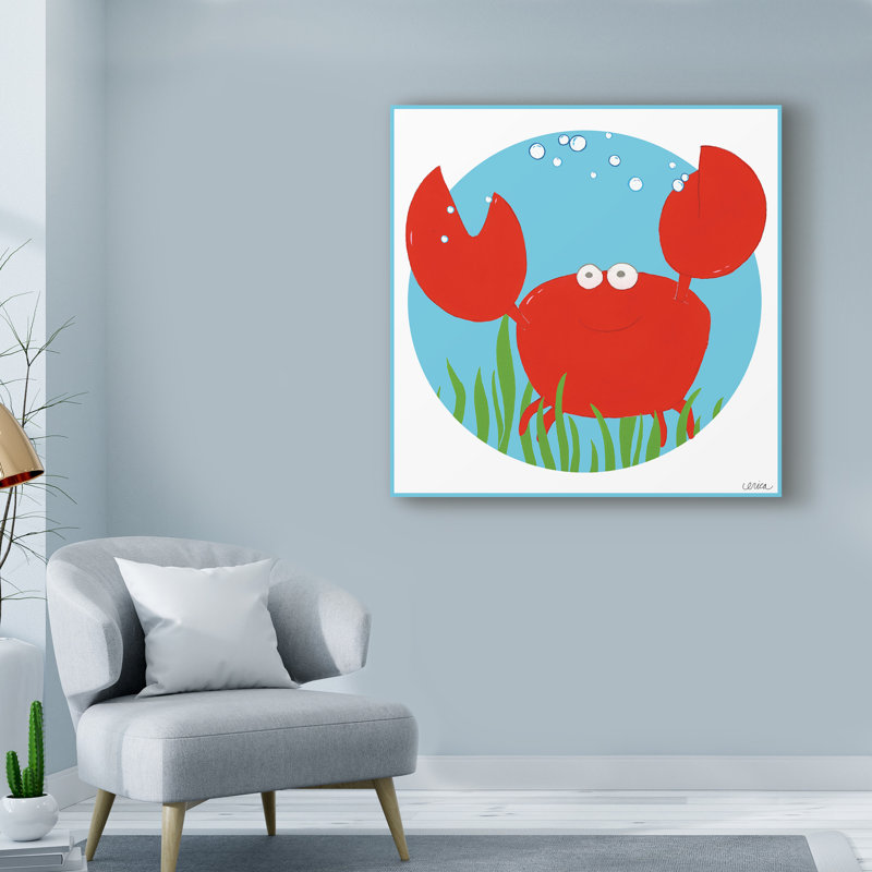 « calvin the crab », art sur toile, H 18 po x l 18 po x P 2 po
