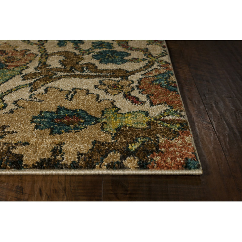 Tapis à motif oriental sable Penitas, Rectangle 9 pi 10 po x 13 pi 2 po