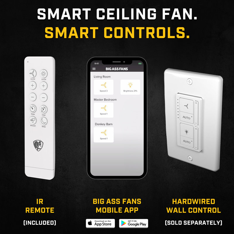 Haiku L Smart LED Downrod Ceiling Fan, White, 52" Wide