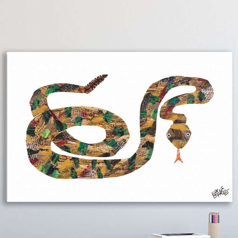 Rattlesnake by Eric Carle - Painting on Canvas, 30cm H x 45cm W
