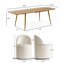 Ensemble de table de salle à manger pour 6 personnes avec table extensible et 6 chaises roulantes revêtues de chenille-209798116