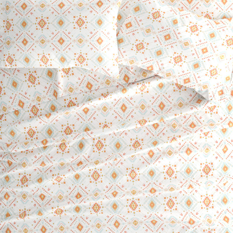 Aztec Dreams Twin Microfiber Sheet Set in Multicolor Print