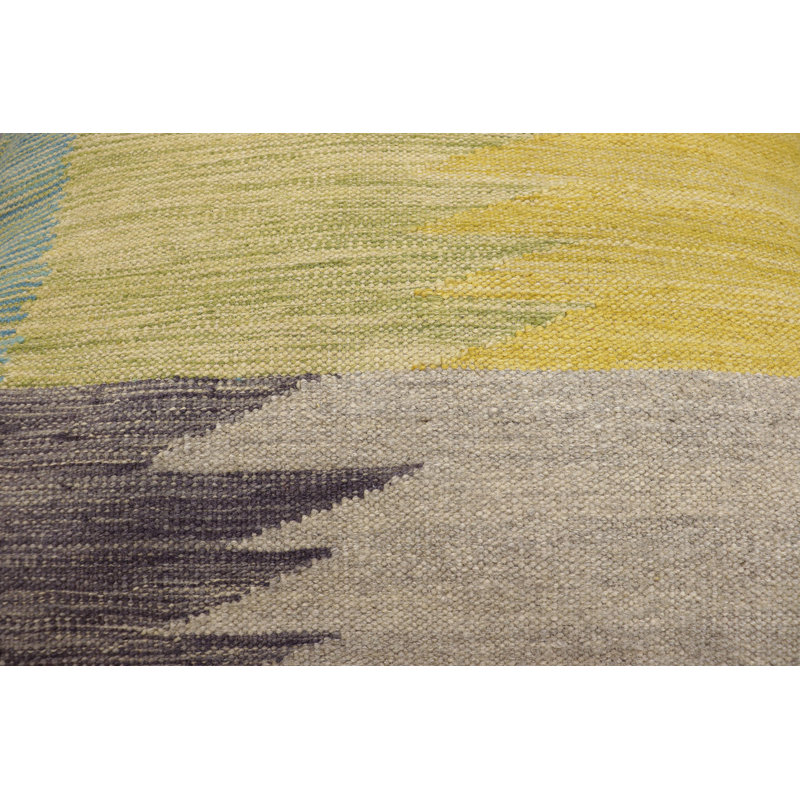 Patchwork Wool Blend Reversible Throw Pillow