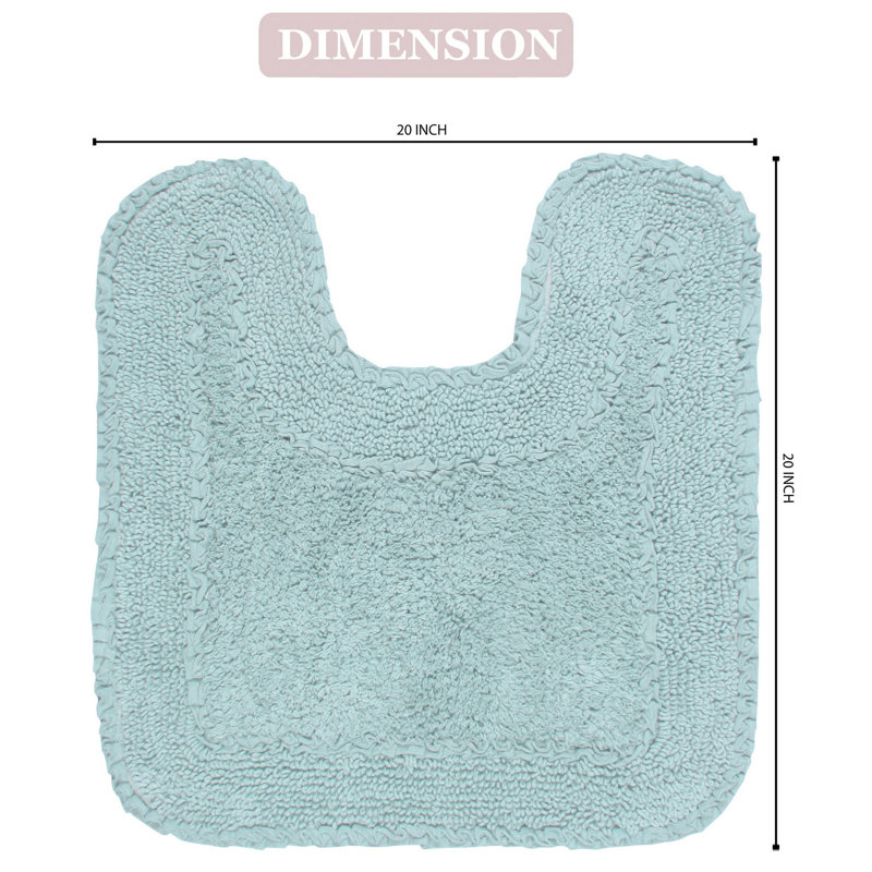 Aceyon 100% Cotton Contour Mat 20"x20", Sky Blue