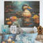 Canard jaune et bleu par The Floral Pound III - animal canard sur bois-1370638744