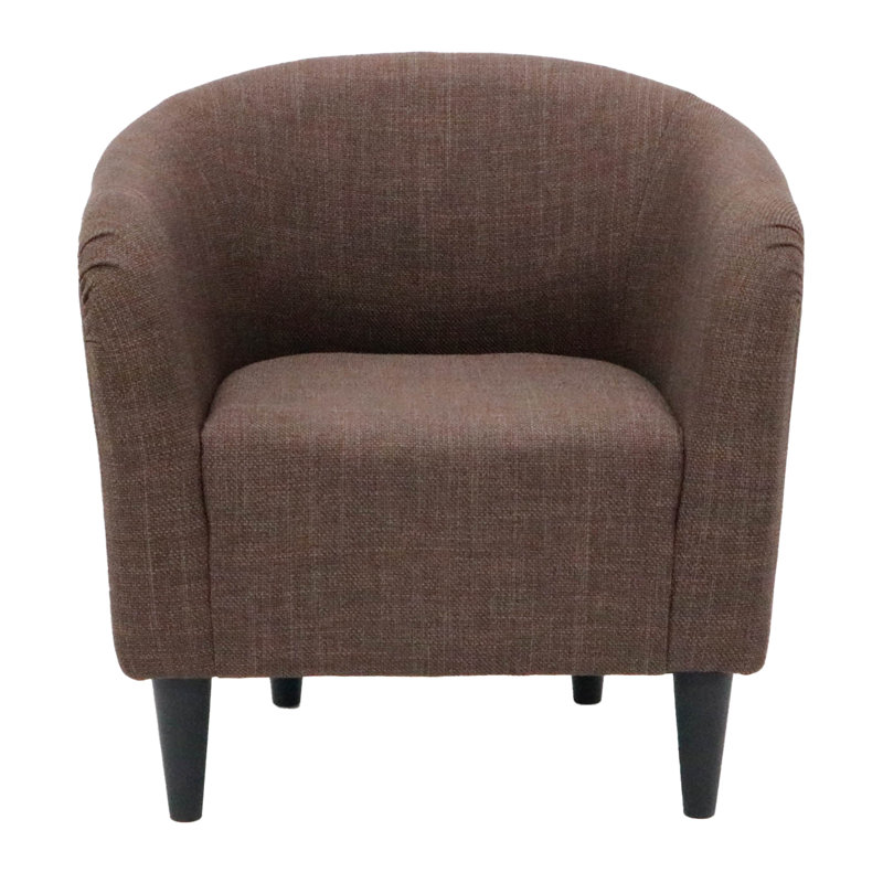 Fauteuil demi-tonneau de 29,50 po de largeur, Mélange de polyester brun