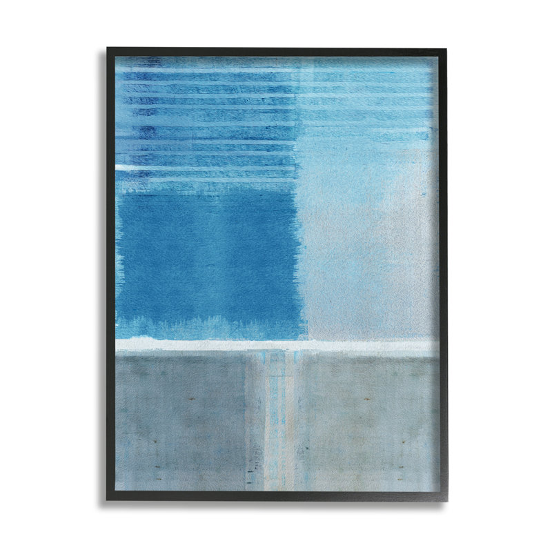 «Stupell Industries», art abstrait giclée bleue et grise par Flora Kouta, H 14 po x l 11 po x P 1,5 po
