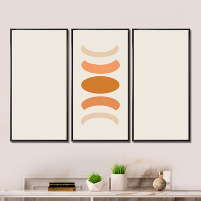 Minimalist Moon Phases - 3 pièces, cadre flottant, impression sur toile
