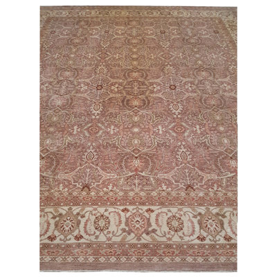 Ziegler Hand Knotted Aubergine /Beige 16x18 Oversize Rug